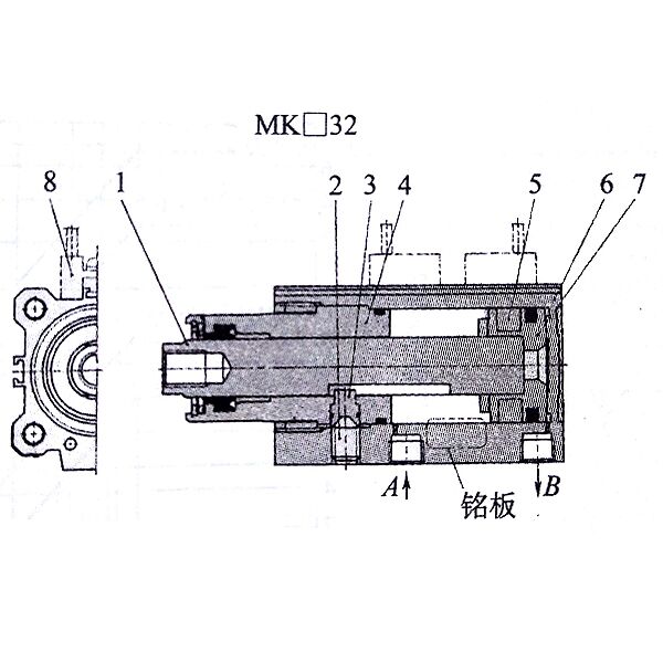 回轉夾緊氣缸結構原理圖.jpg 回轉夾緊氣缸結構原理圖.jpg
